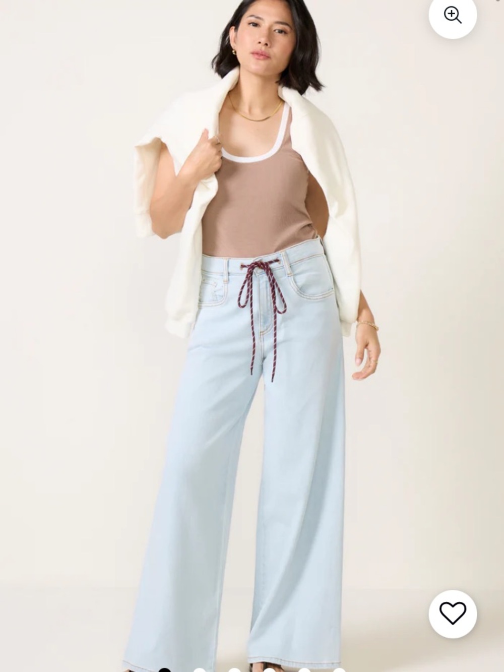 Kut From The Kloth Maya Wide Leg Jean Size 12P 12 Petite Pants Denim Light Wash